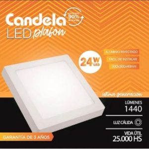 Plafon Led Aplicar Cuadrado 24w Calido Candela (7259) DISTRIGAMER