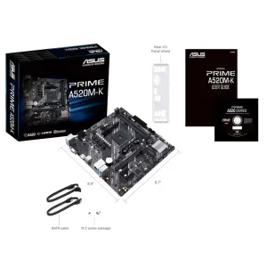 Mother Asus Prime A520m K Csm Am4 Ddr4 64gb Hdmi M2 Matx DISTRIGAMER