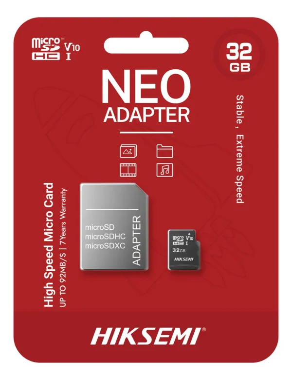 MicroSD 32GB Hiksemi Neo Clase 10 con Adaptador – Envíos Argentina
