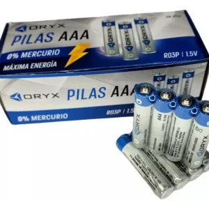 Paquete de 60 pilas AAA Oryx alcalinas con empaque abierto